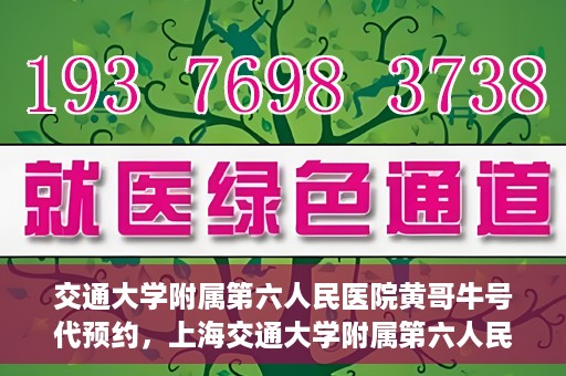 交通大学附属第六人民医院黄哥牛号代预约，上海交通大学附属第六人民医院黄哥牛号预约服务启动