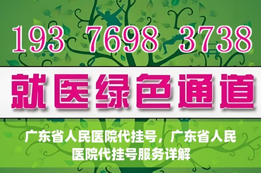 广东省人民医院代挂号，广东省人民医院代挂号服务详解