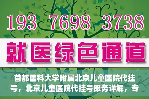 首都医科大学附属北京儿童医院代挂号，北京儿童医院代挂号服务详解，专业医疗与便捷服务的结合