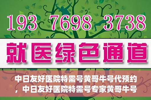 中日友好医院特需号黄哥牛号代预约，中日友好医院特需号专家黄哥牛号预约服务解析