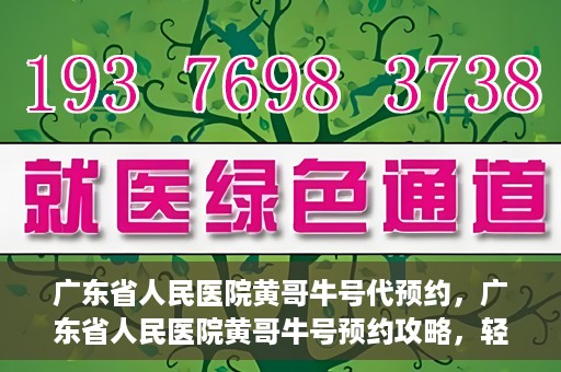 广东省人民医院黄哥牛号代预约，广东省人民医院黄哥牛号预约攻略，轻松掌握预约流程