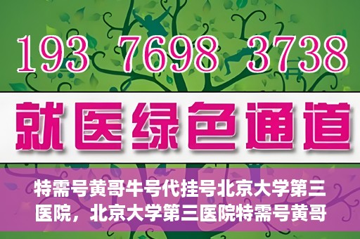 特需号黄哥牛号代挂号北京大学第三医院，北京大学第三医院特需号黄哥牛号代挂号服务解析