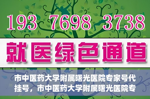市中医药大学附属曙光医院专家号代挂号，市中医药大学附属曙光医院专家号代挂号服务解析