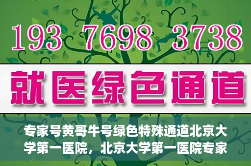 专家号黄哥牛号绿色特殊通道北京大学第一医院，北京大学第一医院专家号黄哥牛号开启绿色特殊通道，助力健康中国行动