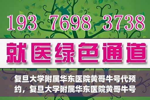 复旦大学附属华东医院黄哥牛号代预约，复旦大学附属华东医院黄哥牛号预约服务解析