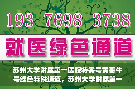 苏州大学附属第一医院特需号黄哥牛号绿色特殊通道，苏州大学附属第一医院特需号黄哥牛号绿色就医通道揭秘