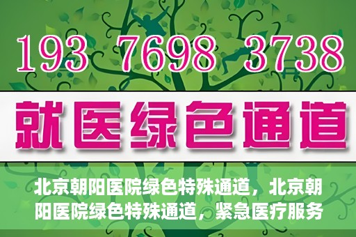 北京朝阳医院绿色特殊通道，北京朝阳医院绿色特殊通道，紧急医疗服务的速度与温情