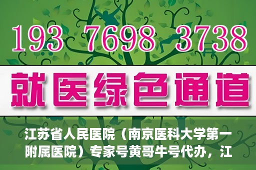 江苏省人民医院（南京医科大学第一附属医院）专家号黄哥牛号代办，江苏省人民医院专家号代办揭秘，黄哥牛号助您预约专家就医服务