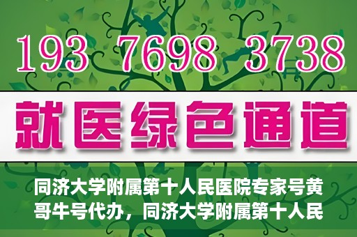 同济大学附属第十人民医院专家号黄哥牛号代办，同济大学附属第十人民医院专家号黄哥牛号预约代办服务解析
