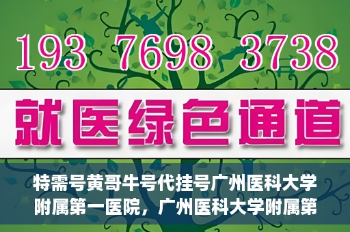 特需号黄哥牛号代挂号广州医科大学附属第一医院，广州医科大学附属第一医院特需号黄哥牛号代挂号服务解析