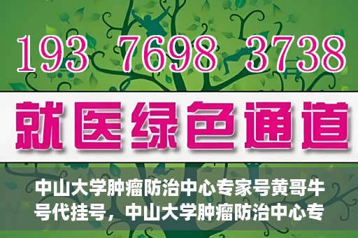 中山大学肿瘤防治中心专家号黄哥牛号代挂号，中山大学肿瘤防治中心专家号代挂号揭秘，黄哥牛号背后的故事