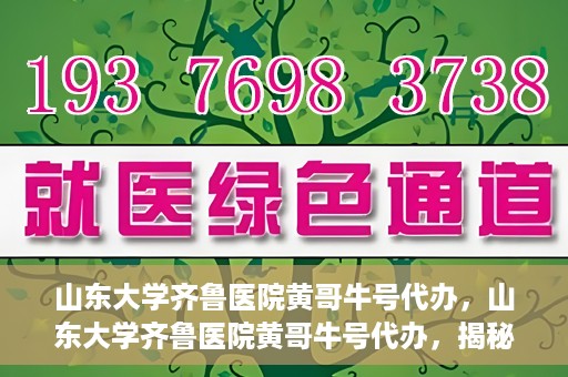 山东大学齐鲁医院黄哥牛号代办，山东大学齐鲁医院黄哥牛号代办，揭秘背后的故事与真相