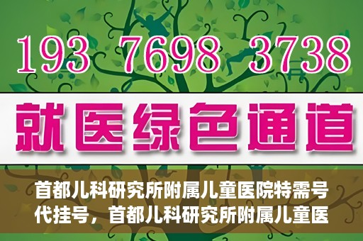 首都儿科研究所附属儿童医院特需号代挂号，首都儿科研究所附属儿童医院特需号源代挂号服务解析