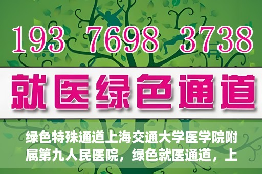绿色特殊通道上海交通大学医学院附属第九人民医院，绿色就医通道，上海交通大学医学院附属第九人民医院的探索与实践