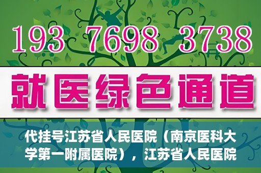 代挂号江苏省人民医院（南京医科大学第一附属医院），江苏省人民医院代挂号服务详解，一站式解决就医难题