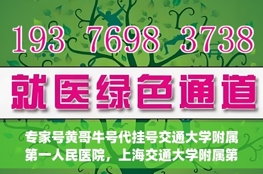 专家号黄哥牛号代挂号交通大学附属第一人民医院，上海交通大学附属第一人民医院专家号黄哥牛号代挂号服务解析
