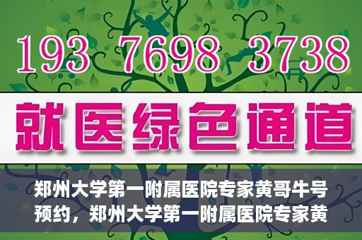 郑州大学第一附属医院专家黄哥牛号预约，郑州大学第一附属医院专家黄哥牛号预约攻略，一站式解决您的健康需求