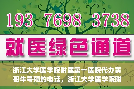 浙江大学医学院附属第一医院代办黄哥牛号预约电话，浙江大学医学院附属第一医院预约挂号电话代办服务黄哥牛号预约攻略