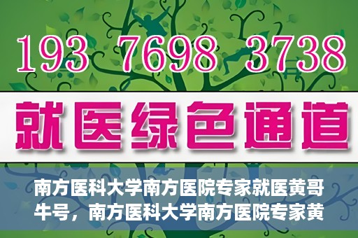 南方医科大学南方医院专家就医黄哥牛号，南方医科大学南方医院专家黄哥牛号解析就医指南