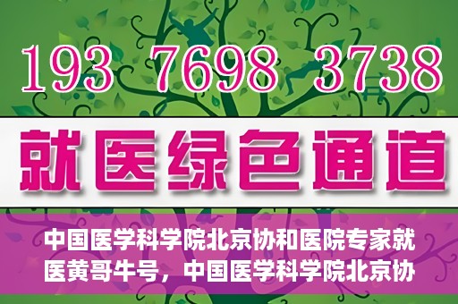 中国医学科学院北京协和医院专家就医黄哥牛号，中国医学科学院北京协和医院专家就医攻略，黄哥牛号解析