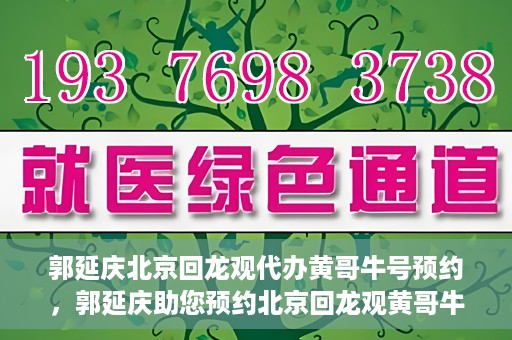 郭延庆北京回龙观代办黄哥牛号预约，郭延庆助您预约北京回龙观黄哥牛号，一站式便捷服务