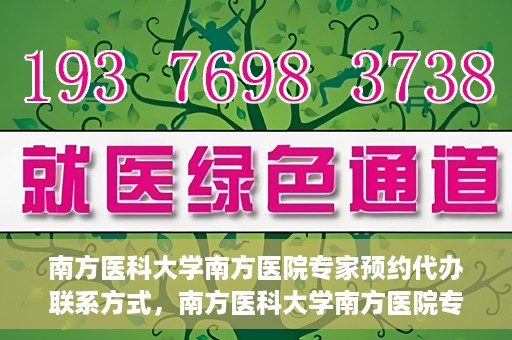 南方医科大学南方医院专家预约代办联系方式，南方医科大学南方医院专家预约代办服务指南，一键联系便捷预约专家服务