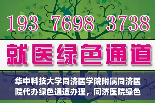 华中科技大学同济医学院附属同济医院代办绿色通道办理，同济医院绿色通道代办服务，专业高效，便捷无忧