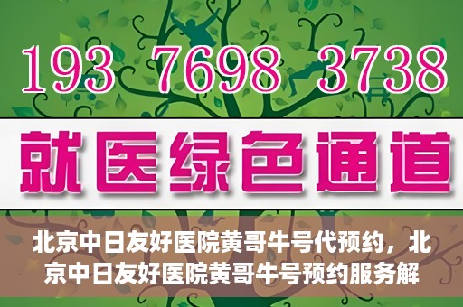 北京中日友好医院黄哥牛号代预约，北京中日友好医院黄哥牛号预约服务解析