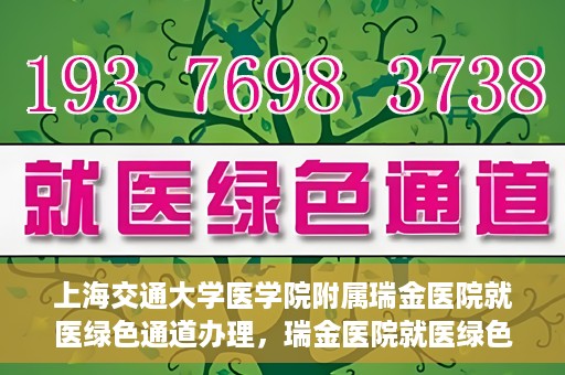 上海交通大学医学院附属瑞金医院就医绿色通道办理，瑞金医院就医绿色通道办理详解，便捷就医，从这里开始！