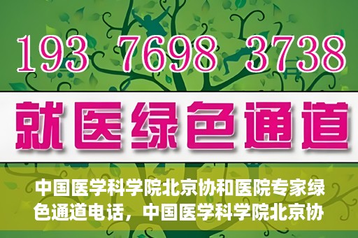 中国医学科学院北京协和医院专家绿色通道电话，中国医学科学院北京协和医院专家绿色通道联系电话解析及预约指南