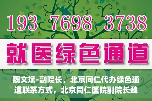 魏文斌-副院长，北京同仁代办绿色通道联系方式，北京同仁医院副院长魏文斌与绿色通道代办联系方式揭秘