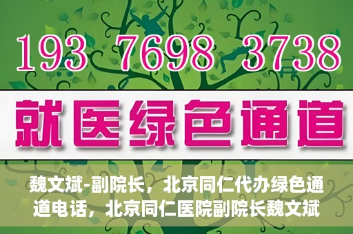 魏文斌-副院长，北京同仁代办绿色通道电话，北京同仁医院副院长魏文斌揭秘，绿色通道电话代办服务新动向