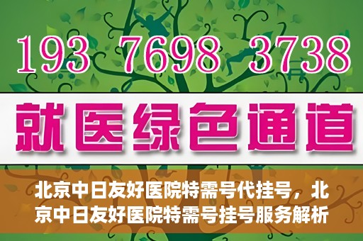 北京中日友好医院特需号代挂号，北京中日友好医院特需号挂号服务解析