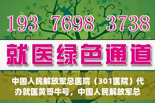 中国人民解放军总医院（301医院）代办就医黄哥牛号，中国人民解放军总医院（301医院）黄哥就医助手号详解