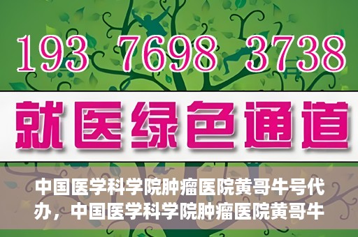 中国医学科学院肿瘤医院黄哥牛号代办，中国医学科学院肿瘤医院黄哥牛号挂号代办服务解析