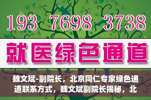 魏文斌-副院长，北京同仁专家绿色通道联系方式，魏文斌副院长揭秘，北京同仁专家绿色通道的联系渠道