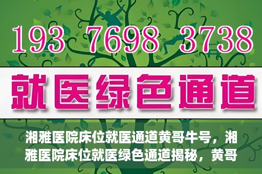 湘雅医院床位就医通道黄哥牛号，湘雅医院床位就医绿色通道揭秘，黄哥牛号领航就医新航道