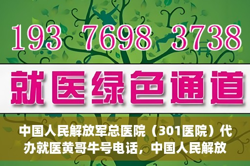 中国人民解放军总医院（301医院）代办就医黄哥牛号电话，中国人民解放军总医院（301医院）黄哥就医助手热线解析
