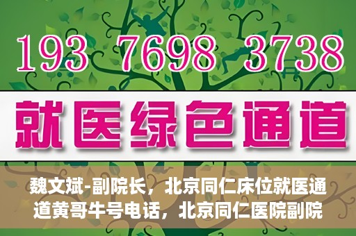 魏文斌-副院长，北京同仁床位就医通道黄哥牛号电话，北京同仁医院副院长魏文斌揭秘床位就医通道，黄哥牛号联系电话解读