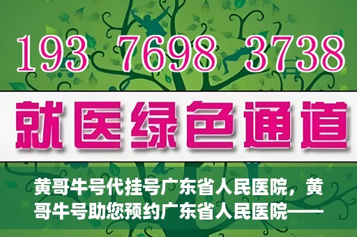 黄哥牛号代挂号广东省人民医院，黄哥牛号助您预约广东省人民医院——便捷代挂号服务