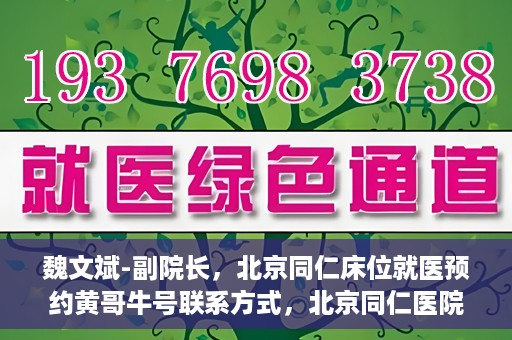 魏文斌-副院长，北京同仁床位就医预约黄哥牛号联系方式，北京同仁医院副院长魏文斌，预约就医床位联系方式及黄哥牛号解析