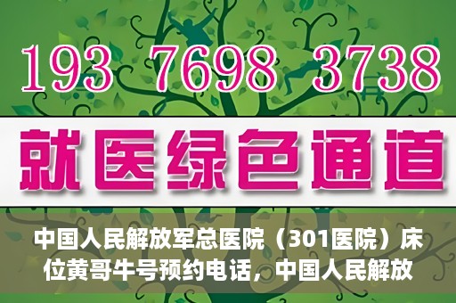 中国人民解放军总医院（301医院）床位黄哥牛号预约电话，中国人民解放军总医院床位预约电话及流程解析