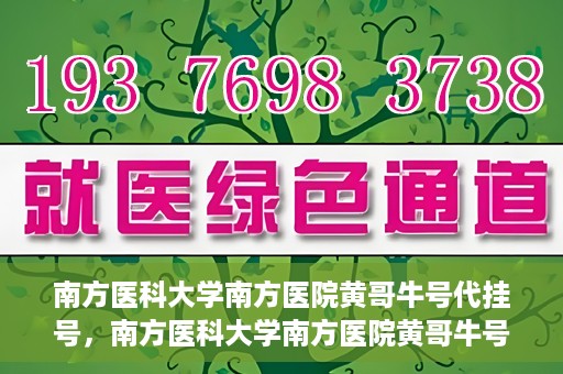 南方医科大学南方医院黄哥牛号代挂号，南方医科大学南方医院黄哥牛号挂号攻略，轻松解决代挂号问题
