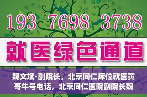 魏文斌-副院长，北京同仁床位就医黄哥牛号电话，北京同仁医院副院长魏文斌，床位就医黄哥牛号电话揭秘