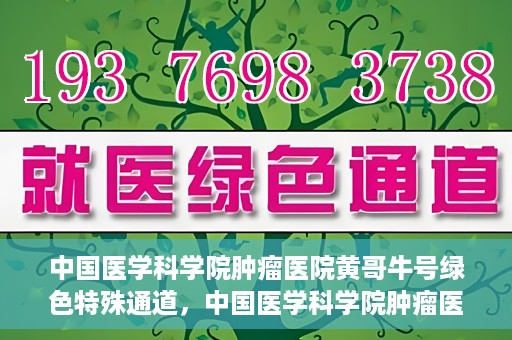 中国医学科学院肿瘤医院黄哥牛号绿色特殊通道，中国医学科学院肿瘤医院黄哥牛号，绿色特殊通道开启健康之门