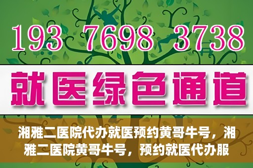 湘雅二医院代办就医预约黄哥牛号，湘雅二医院黄哥牛号，预约就医代办服务详解