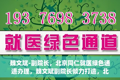 魏文斌-副院长，北京同仁就医绿色通道办理，魏文斌副院长倾力打造，北京同仁就医绿色通道办理新策略