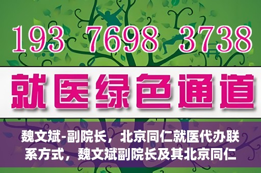 魏文斌-副院长，北京同仁就医代办联系方式，魏文斌副院长及其北京同仁医院就医代办联系方式解析