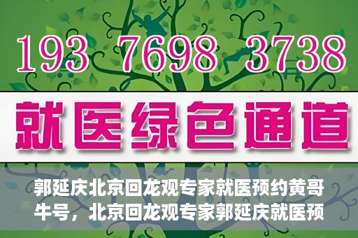 郭延庆北京回龙观专家就医预约黄哥牛号，北京回龙观专家郭延庆就医预约攻略，黄哥牛号助您轻松预约专家号