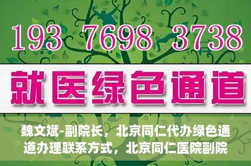 魏文斌-副院长，北京同仁代办绿色通道办理联系方式，北京同仁医院副院长魏文斌，绿色通道办理联系攻略及代办联系方式揭秘